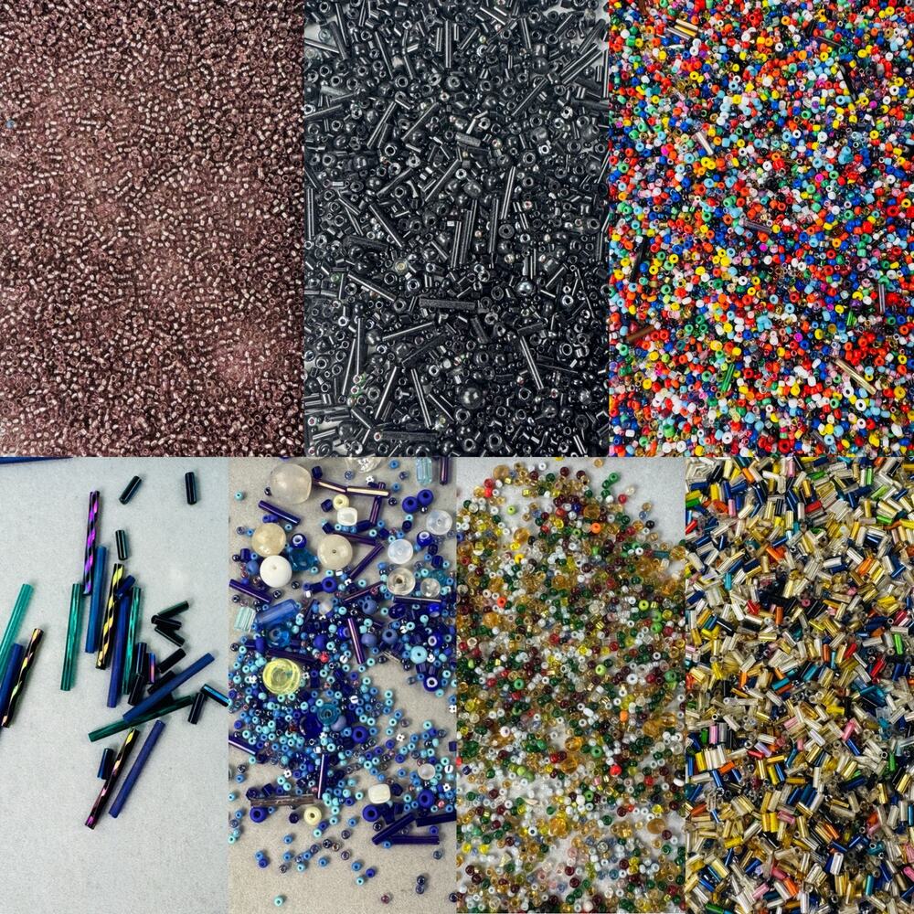 Assorted Multicolored Seed and Bugle Beads Various Shades and Sizes